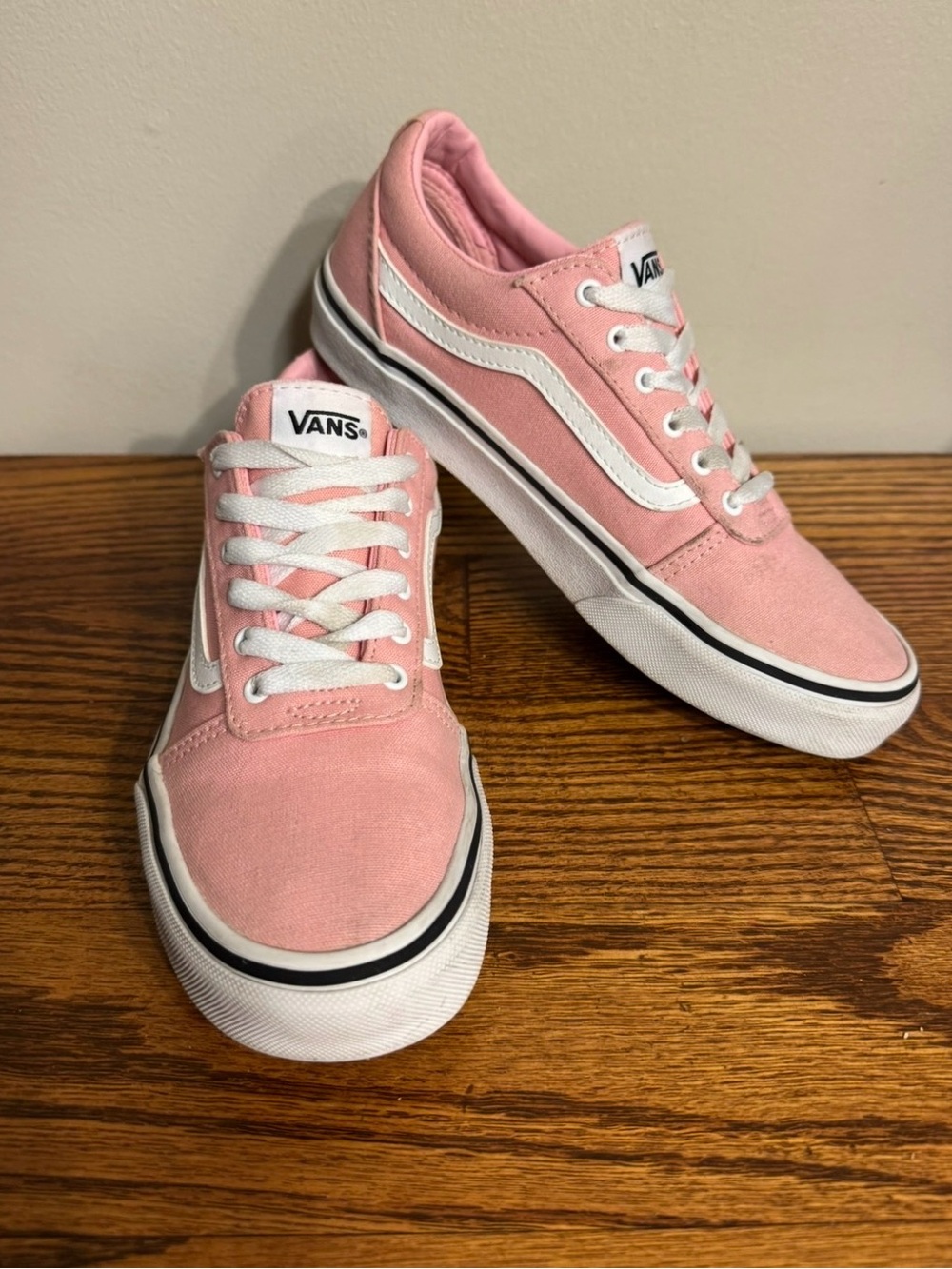 Vans Pink White Low-Top Skate Sneakers shoes